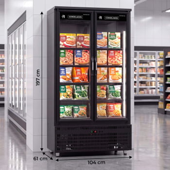 Auto Serviço 2 Portas Refrimate Vanguard Congelados Com LED 220V ASVCG2P