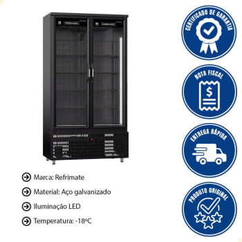 Auto Serviço 2 Portas Refrimate Vanguard Congelados Com LED 220V ASVCG2P