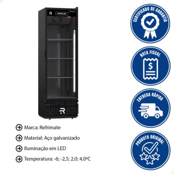 Visa Cooler Cerveja Refrimate 400 Litros 220V Com LED Porta De Vidro VCCE400PV