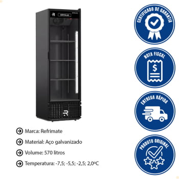 Visa Cooler Cerveja Refrimate 570 Litros 220V Porta de Vidro VCCE570PVS