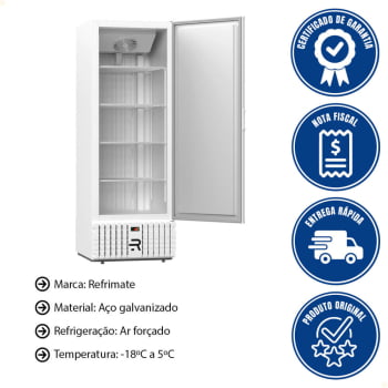 Visa Cooler Congelados Refrimate 570 Litros Ar Forçado Porta Sólida 220V VCCO570PS