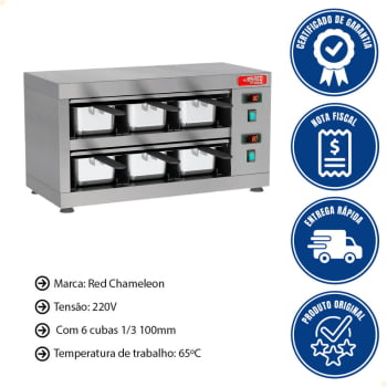 Conservador de Proteínas 6 Cubas Red Chameleon 220V Até 65°C COPROH6