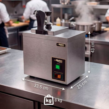 Dispenser de Molhos e Queijo Red Chameleon Em Inox 2,5 Litros 220V DISPQ