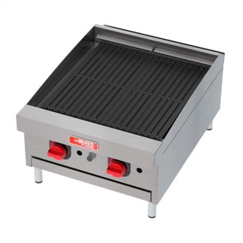 Chapa Char Broiler Red Chameleon 2 Queimadores A Gás GLP CHBR02 Com Chapa Bifeteira