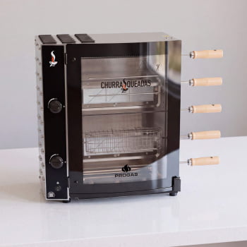 Forno Assador Rotativo Churrasqueadas Progás 5 Espetos PRAC-05I A Gás Bivolt
