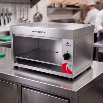 Forno Gratinador Salamandra Progás A Gás Queimador Infravermelho Em Inox PRS-62G