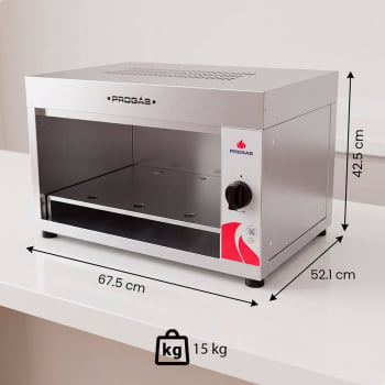 Forno Gratinador Salamandra Progás A Gás Queimador Infravermelho Em Inox PRS-62G