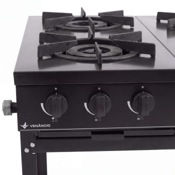 Fogão Industrial A Gás Venâncio Bravo 4 Bocas Com Manípulos Preto BR4BPR 23375