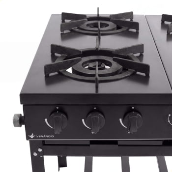 Fogão Industrial A Gás Venâncio Bravo 4 Bocas Com Manípulos Preto BR4BPR 23375