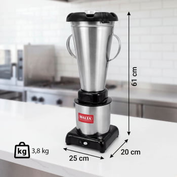 Liquidificador de Alta Rotação Malta Em Aço Inox 4 Litros 220V 1200W