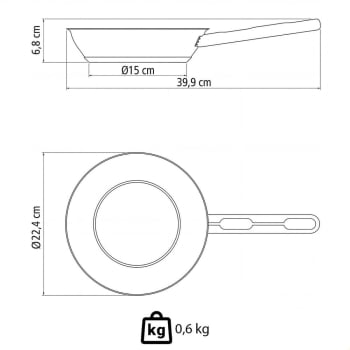 Frigideira Tramontina Allegra em Aço Inox com Fundo Triplo 20 cm 1,30 L 62666201