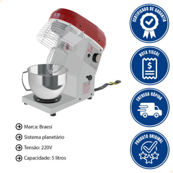 Batedeira Planetária Braesi BP-50 5 Litros Bivolt B19003