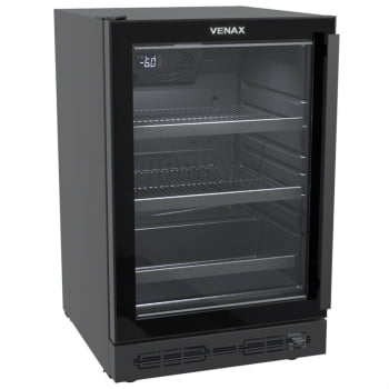 Conjunto Venax Cervejeira E Adega de Embutir Top Light In 100 L Preto Fosco Porta Invertida 127V