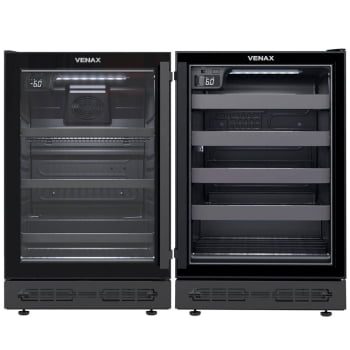 Conjunto Venax Cervejeira E Adega de Embutir Top Light In 100 L Preto Fosco Porta Invertida 220V Conjunto Venax Cervejeira E Adega de Embutir Top Light In 100 L Preto Fosco Porta Invertida 220V