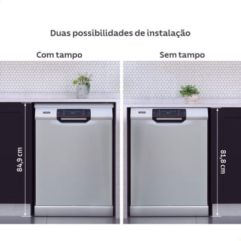 Lava-Louças Tramontina Inox 15 Serviços S15X 60 com 8 Programas e 6 Funções 220 V 94895220