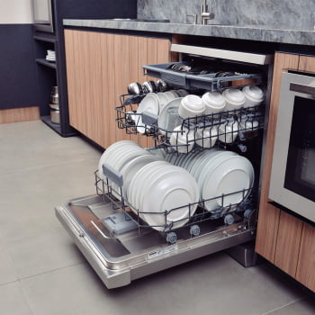 Lava-Louças Tramontina Inox 15 Serviços S15X 60 com 8 Programas e 6 Funções 220 V 94895220