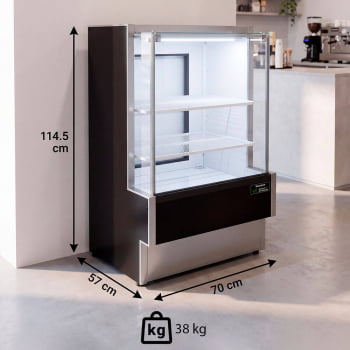 Balcão Vitrine Seca Venâncio Eco-Lite Standard 242L Vidro Temperado Inox 220V VBVEC7