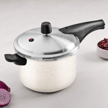 Panela de Pressão Tramontina Vancouver Alumínio Revestimento Antiaderente Starflon Max Bege 4,5L
