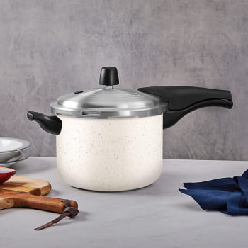 Panela de Pressão Tramontina Vancouver Alumínio Revestimento Antiaderente Starflon Max Bege 4,5L