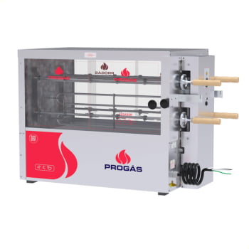 Forno Assador Rotativo Progás Elétrico Em Aço Inox PR-6040 DUO E 220V