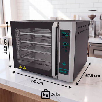 Forno Industrial Elétrico Venâncio Convector Smart Pro Aço Inox 4 Esteiras FCSP4E 220V 25637