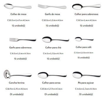 Faqueiro Tramontina Classic em Aço Inox com Facas de Mesa Forjadas sem Estojo 130 Peças 66928423
