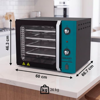 Forno Industrial Convector Venâncio Elétrico Smart Basic Azul 4 Esteiras 220v FCSB4E 16715