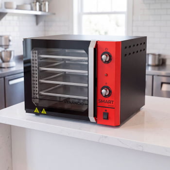 Forno Industrial Convector Venâncio Smart Basic Vermelho 4 Esteiras Corpo Preto 220v FCSB4E 15489