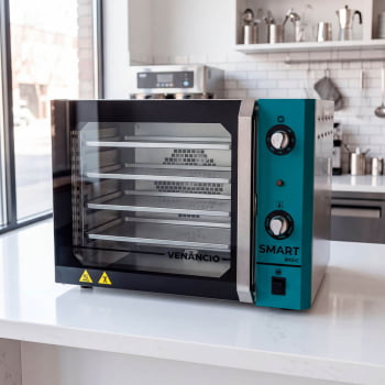Forno Industrial Convector Venâncio Smart Basic Azul Turq 4 Esteiras Corpo Inox 220v FCSB4E 16712