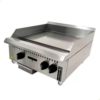 Chapa a Gás Industrial de Mesa Venâncio Inox Manual 60cm Prime 19mm Profissional PCM060G-ME 21438 Chapa a Gás Industrial de Mesa Venâncio Inox Manual 60cm Prime 19mm Profissional PCM060G-ME 21438