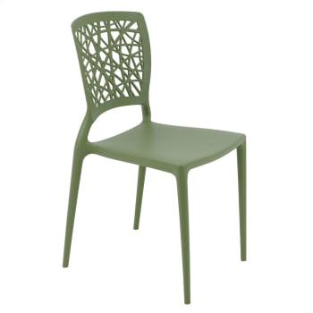 Conjunto 4 Cadeiras Tramontina Joana em Polipropileno e Fibra de Vidro Verde Oliva 92058027