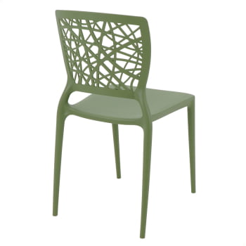 Conjunto 4 Cadeiras Tramontina Joana em Polipropileno e Fibra de Vidro Verde Oliva 92058027