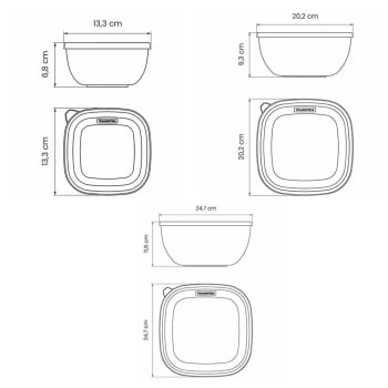 Jogo de Potes Tramontina MixColor em Polipropileno Misto com Tampa Transparente 3 Peças 25099880