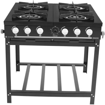 Fogão Industrial Venâncio à Gás Bravo 4 Bocas Preto Esmaltado BR4BPR