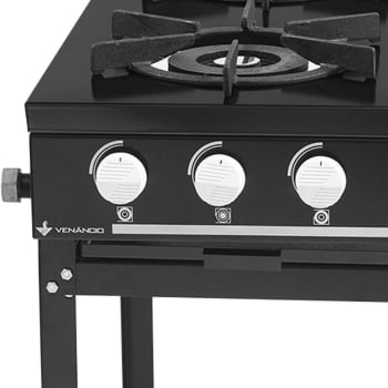Fogão Industrial Venâncio à Gás Bravo 4 Bocas Preto Esmaltado BR4BPR
