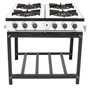 Fogão Industrial Venâncio à Gás Bravo 4 Bocas Branco Esmaltado BR4BBR