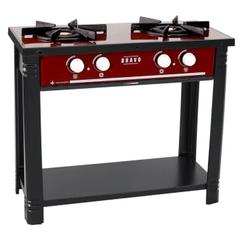 Fogão Industrial Venâncio à Gás Bravo 2 Bocas Vermelho Esmaltado BR2BVR