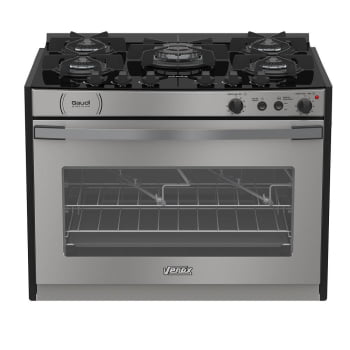 Fogão a Gás de Embutir Gaudi Platinum Vitreo 5 Queimadores Inox GLP 220V 22232