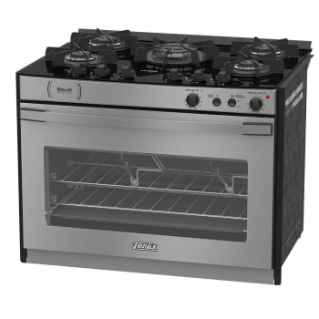 Fogão a Gás de Embutir Gaudi Platinum Vitreo 5 Queimadores Inox GLP 220V 22232