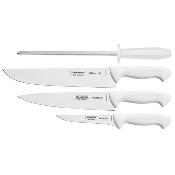 Jogo de Facas para Churrasco Tramontina em Aço Inox com Cabo Polipropileno 4 Peças 24699825