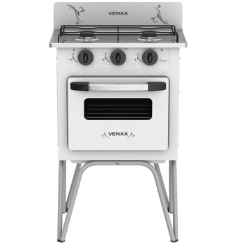 Fogão a Gás Venax Gemini 2 Queimadores Vetro Branco GLP 7508