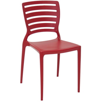 Cadeira Tramontina Sofia Vermelha sem Braços com Encosto Vazado Horizontal 92237040