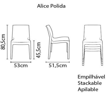 Conjunto 4 Cadeiras Plástica Tramontina Monobloco Alice Camurça 92037210