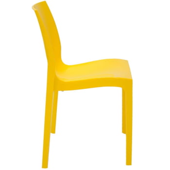 Conjunto 4 Cadeiras Tramontina Polipropileno Monobloco Alice Amarela 92037000