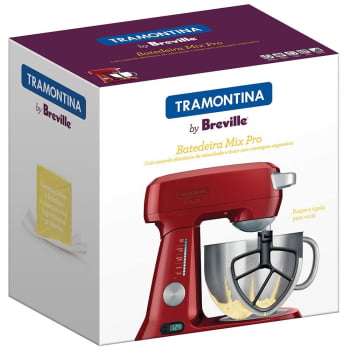 Batedeira Planetária Tramontina by Breville Mix Pro Vermelha em Alumínio 840 W 4,7 L 110 V 69015021