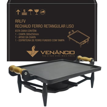 Rechaud Ferro Fundido Retangular Liso 300x250x134 RRLFV