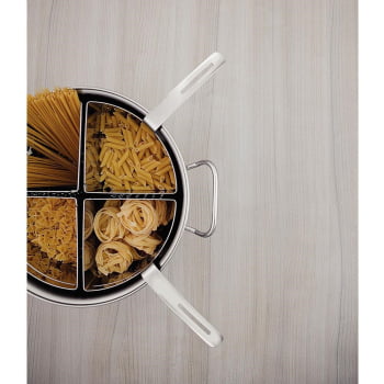 Cozi-Pasta Tramontina Professional em Aço Inox com 4 Divisórias 30 cm 13,5 L 65620411