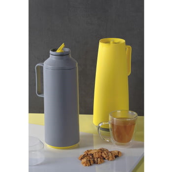 Bule Térmico para Café e Chá Tramontina Exata em Plástico Amarelo com Ampola de Vidro 1 L 61636102