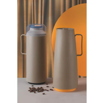 Bule Térmico para Café e Chá Tramontina Exata em Plástico Bege com Ampola de Vidro 1 L 61636108
