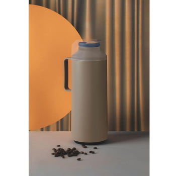 Garrafa Térmica Tramontina Exata em Plástico Bege 1 L com Ampola de Vidro e Tampa/Copo 61637108